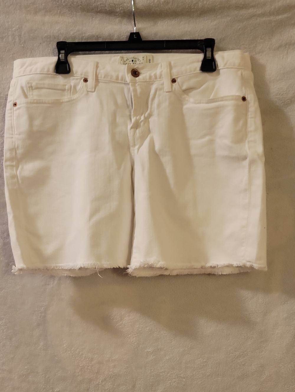 Lucky Brand White Frayed Hem Denim Shorts